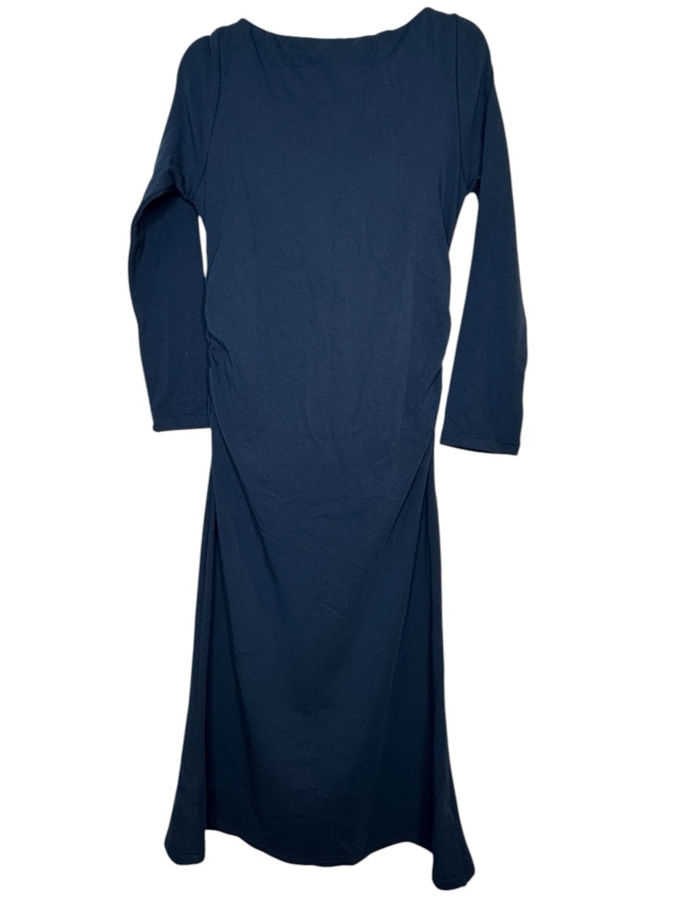 OGL Sz LSlate Blue Fit-Flare Long Sleeve Built-bra Midi Dress | NWT - Picture 2 of 10